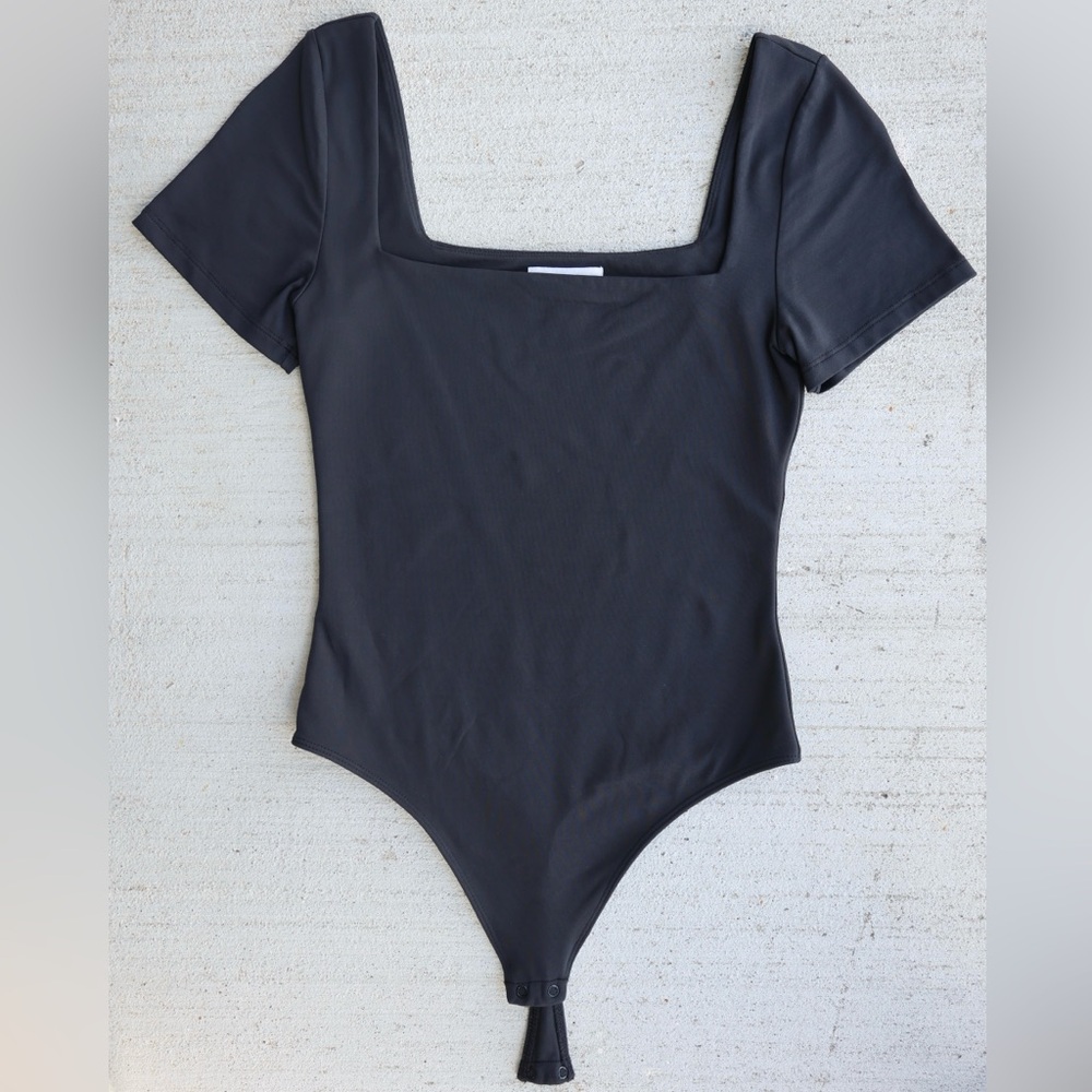 Babaton Black Square Neck Bodysuit